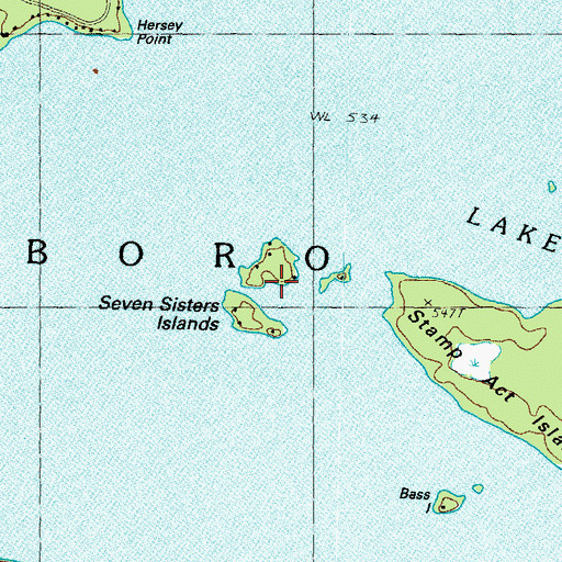 Topographic Map of Seven Sisters Islands, NH