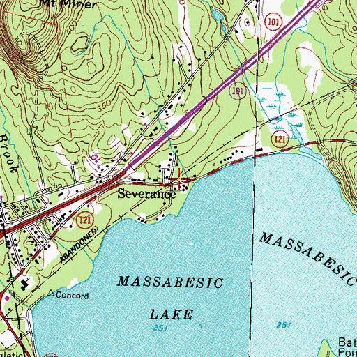 Topographic Map of Severance, NH