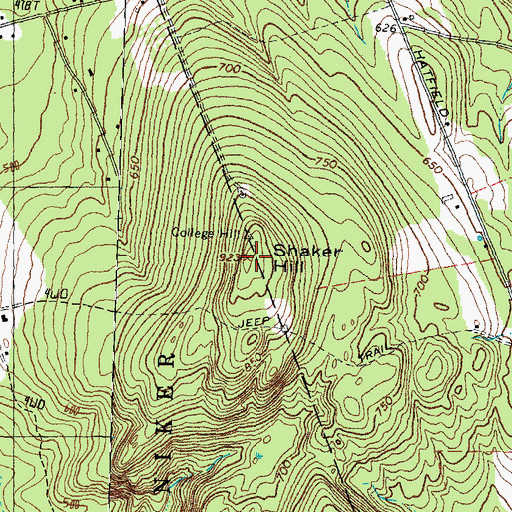 Topographic Map of Shaker Hill, NH