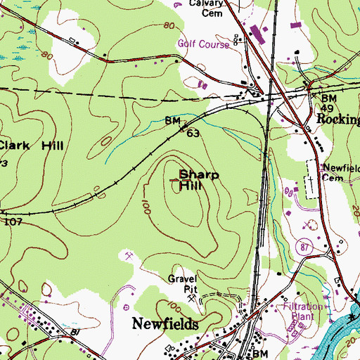 Topographic Map of Sharp Hill, NH