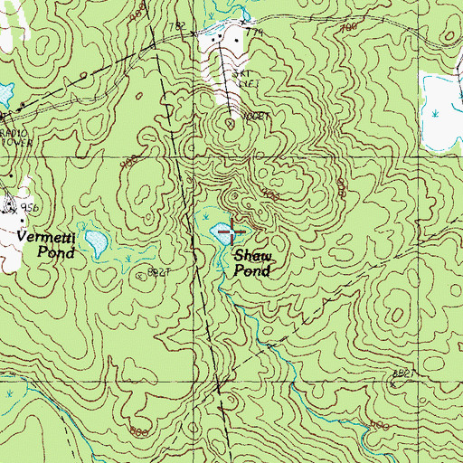 Topographic Map of Shaw Pond, NH