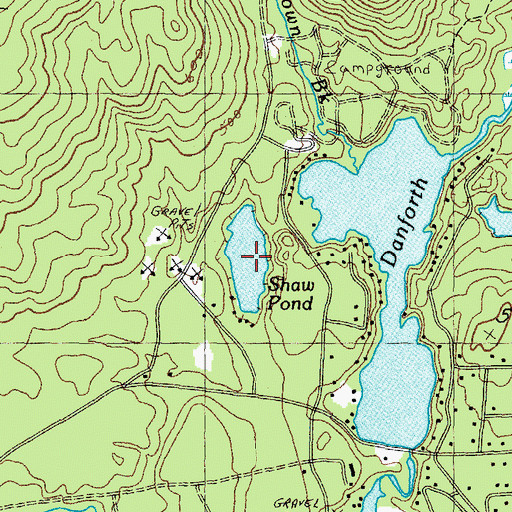 Topographic Map of Shaw Pond, NH