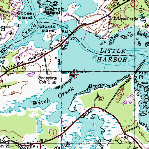 Topographic Map of Sheafes Point, NH