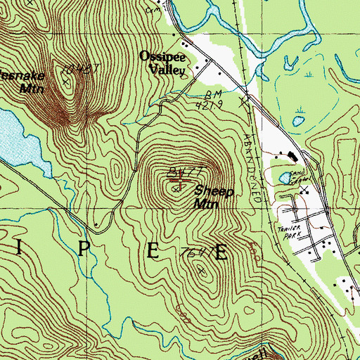 Topographic Map of Sheep Mountain, NH