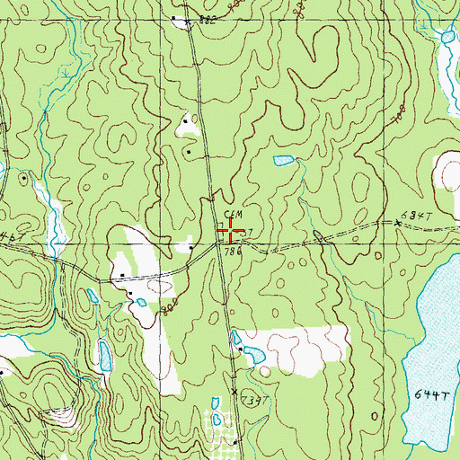 Topographic Map of Shell Church Cemetery, NH