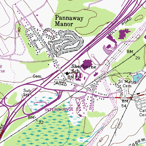 Topographic Map of Portsmouth Alternative Secondary School, NH