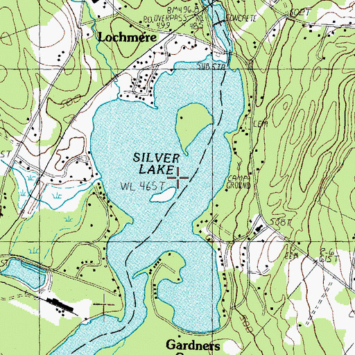 Topographic Map of Silver Lake, NH