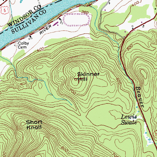 Topographic Map of Skinner Hill, NH