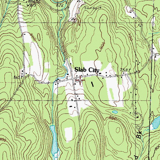 Topographic Map of Slab City, NH