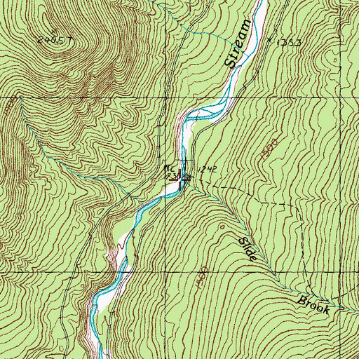 Topographic Map of Slide Brook, NH