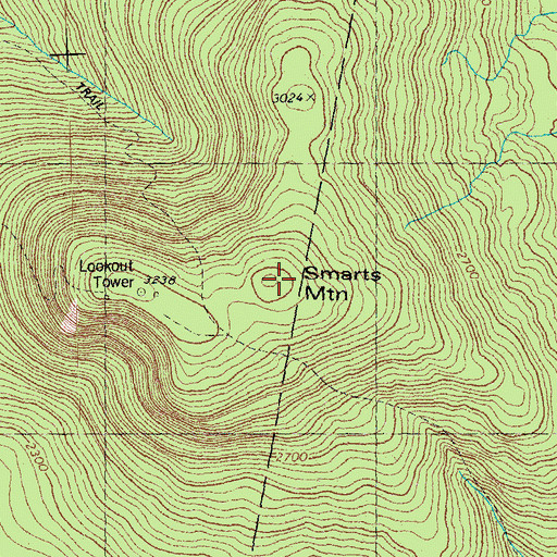 Topographic Map of Smarts Mountain, NH