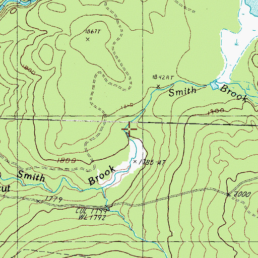 Topographic Map of Smith Brook, NH
