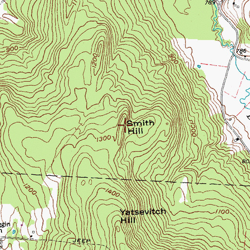 Topographic Map of Smith Hill, NH