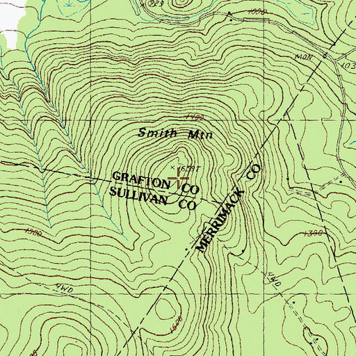 Topographic Map of Smith Mountain, NH
