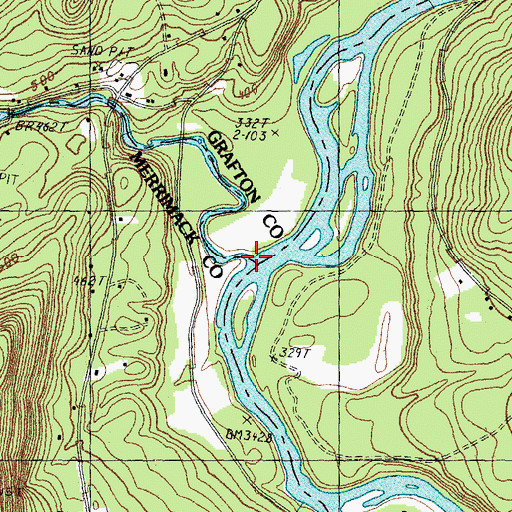 Topographic Map of Smith River, NH