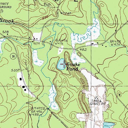 Topographic Map of Snake Pond, NH