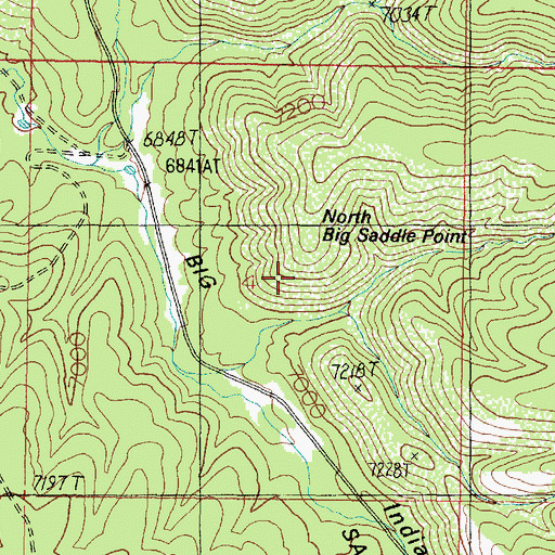 Topographic Map of North Big Saddle Point, AZ