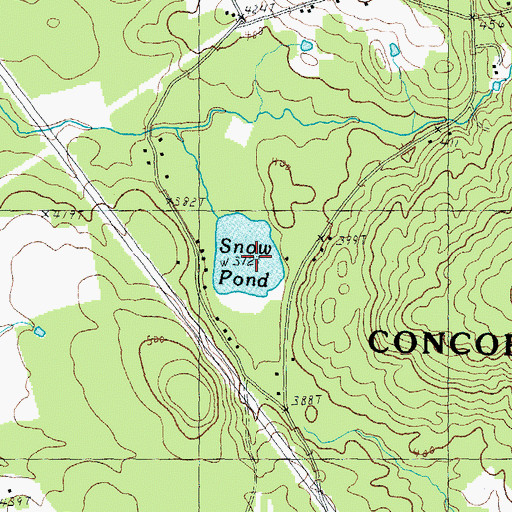Topographic Map of Snow Pond, NH