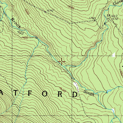 Topographic Map of South Branch Lyman Brook, NH