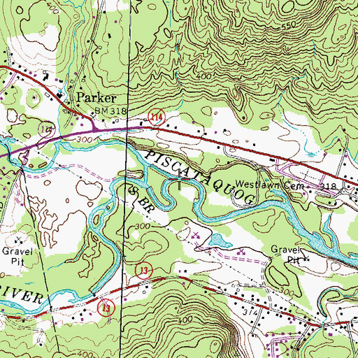 Topographic Map of South Branch Piscataquog River, NH