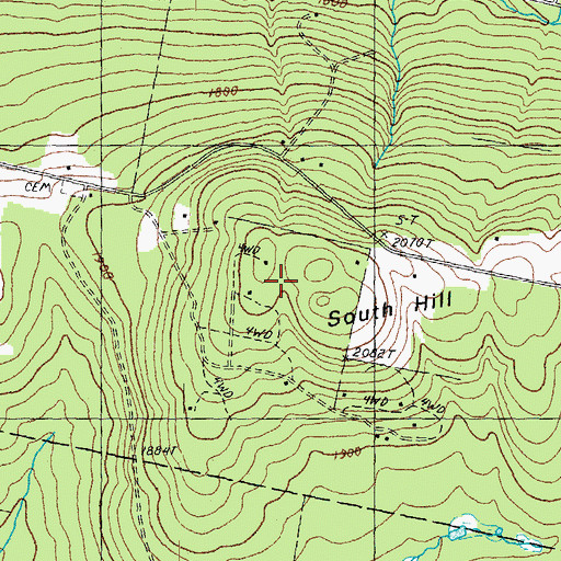 Topographic Map of South Hill, NH