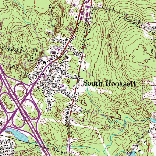 Topographic Map of South Hooksett, NH