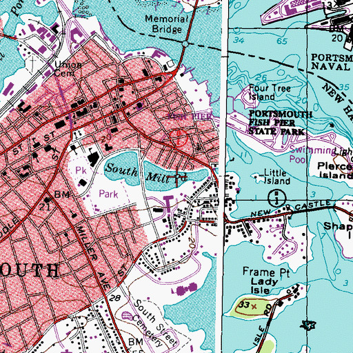 Topographic Map of South Mill Pond, NH
