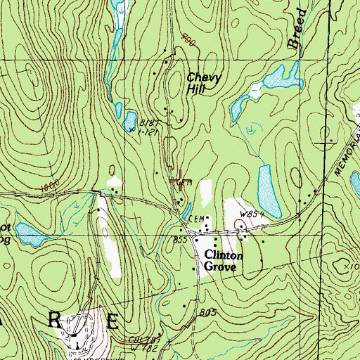 Topographic Map of South Quaker Cemetery, NH