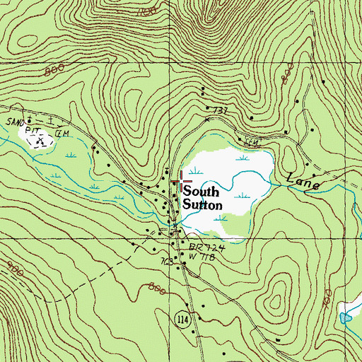 Topographic Map of South Sutton, NH