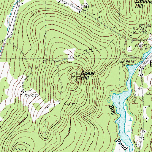 Topographic Map of Spear Hill, NH