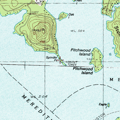 Topographic Map of Spindle Point, NH