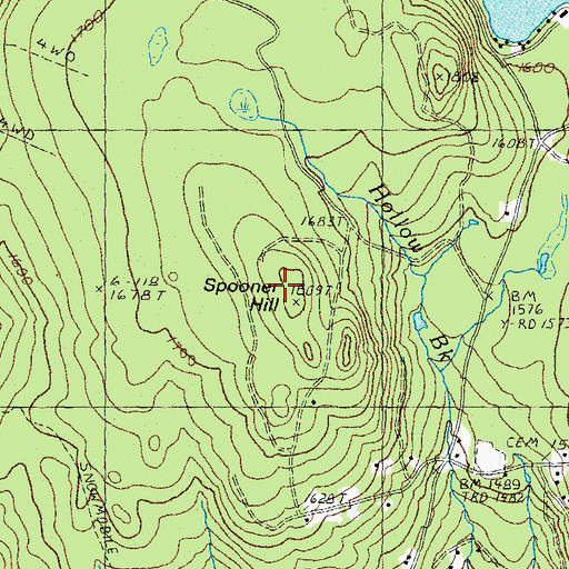 Topographic Map of Spooner Hill, NH