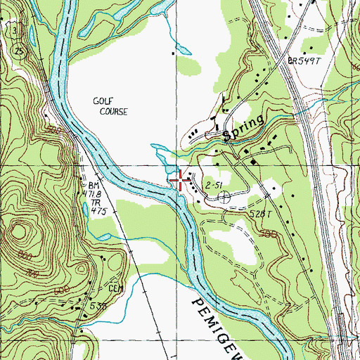 Topographic Map of Spring Brook, NH