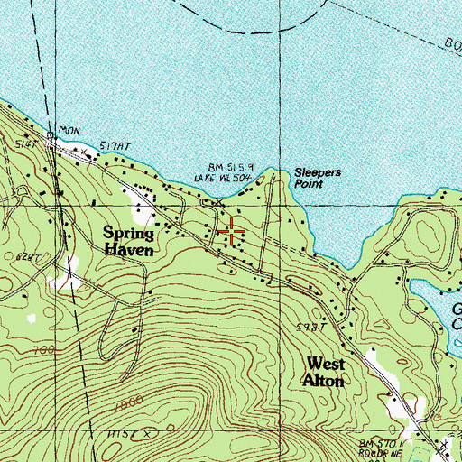 Topographic Map of Spring Haven, NH