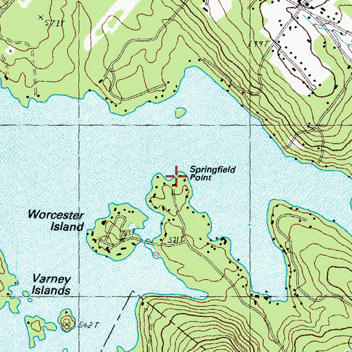 Topographic Map of Springfield Point, NH