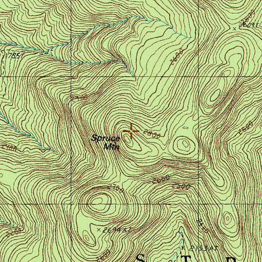 Topographic Map of Spruce Mountain, NH