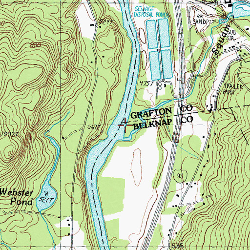 Topographic Map of Squam River, NH