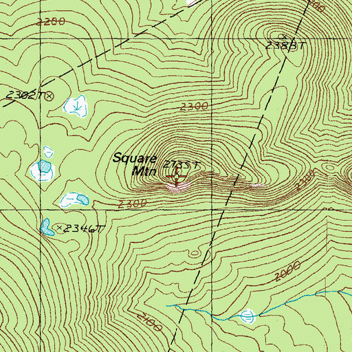 Topographic Map of Square Mountain, NH