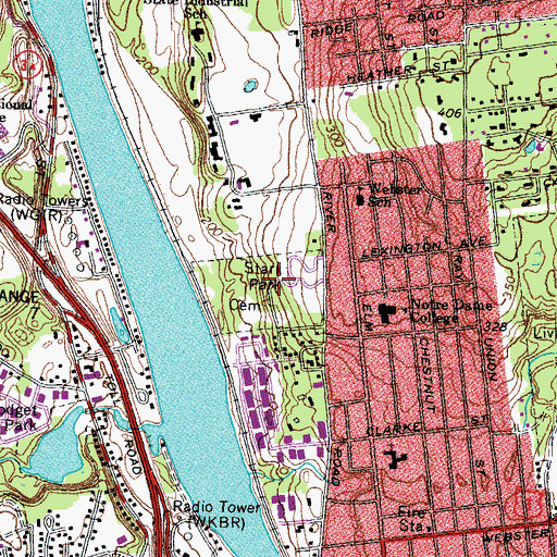 Topographic Map of Stark Park, NH