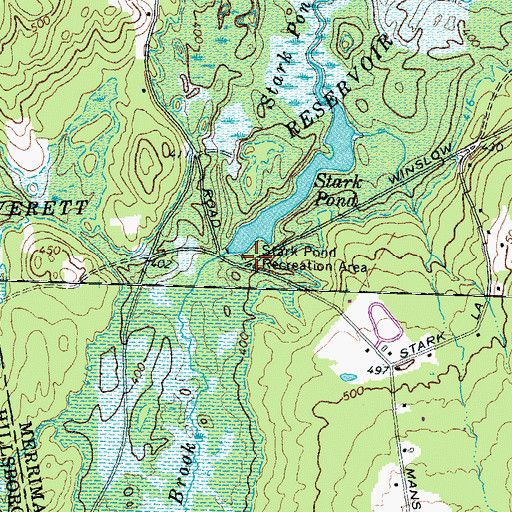 Topographic Map of Stark Pond Recreation Area, NH