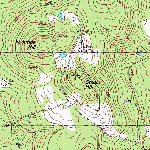 Topographic Map of Steele Hill, NH