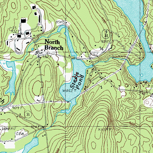 Topographic Map of Steels Pond, NH