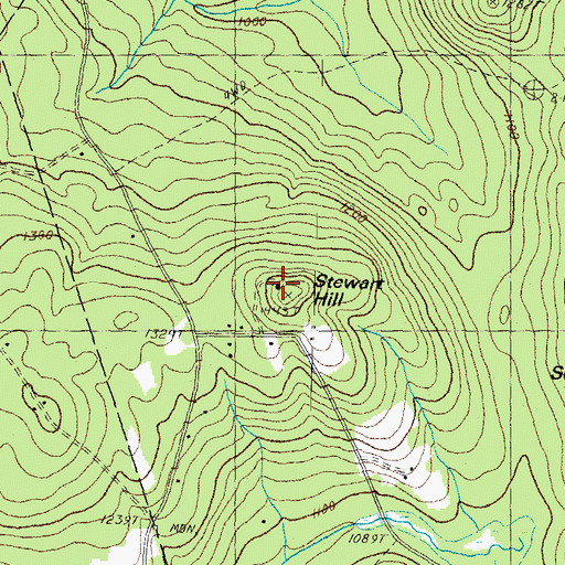 Topographic Map of Stewart Hill, NH