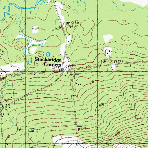 Topographic Map of Stockbridge Corners, NH