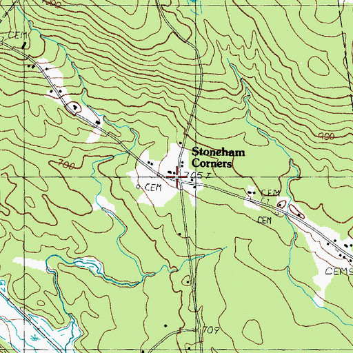 Topographic Map of Stoneham Corners, NH