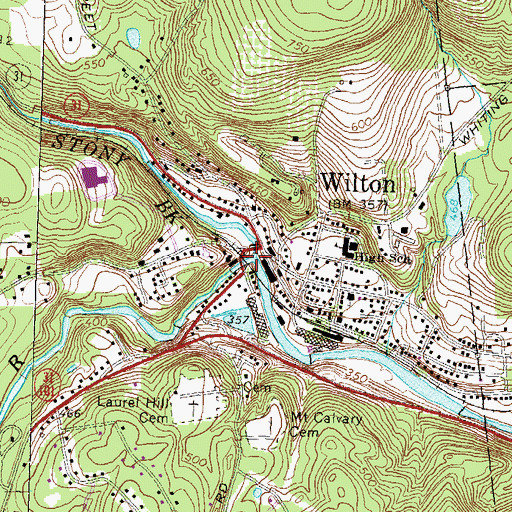 Topographic Map of Stony Brook, NH