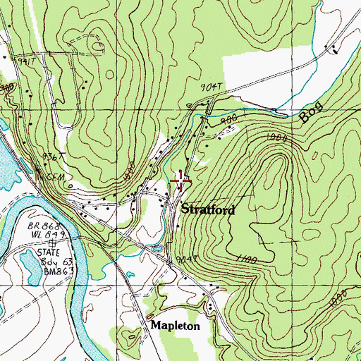Topographic Map of Stratford, NH