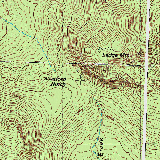 Topographic Map of Stratford Notch, NH