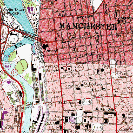 Topographic Map of Straw School, NH