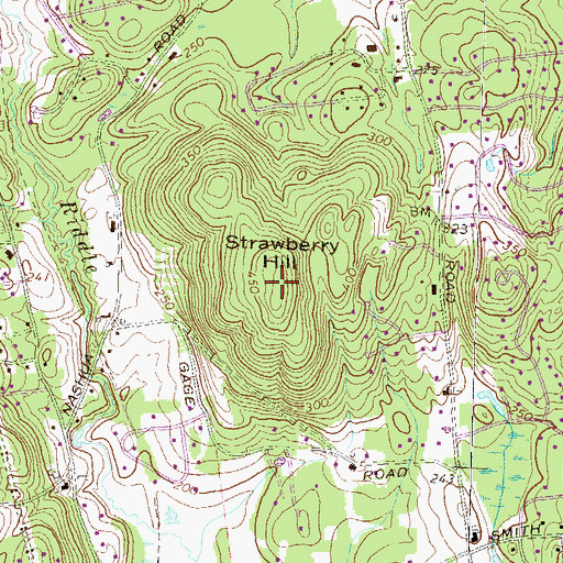 Topographic Map of Strawberry Hill, NH